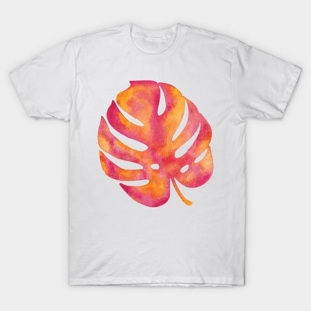 Colorful monstera leaf T-Shirt by RosanneCreates